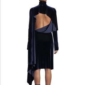 COPY - VETEMENTS VELVET PANEL MIDI DRESS - BLUE S NWT